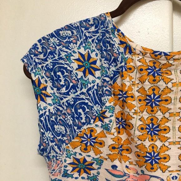 Lucky Brand Colorful Boho Tee Size M - Picture 2 of 4